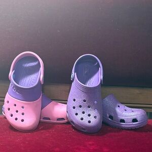 CROCS Kids Sandals in Pink and Purple Bundle